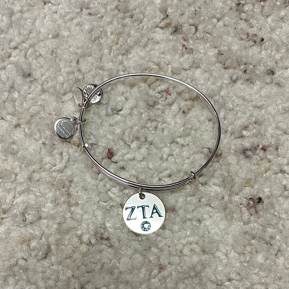 Alex and Ani Silver Bracelet with ZTA Charm
